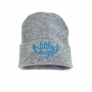CZAPKA Little Angel szara niebieskie haft Logo