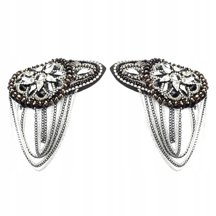 2 Naramienniki naszywka pagony srebrne ozdoba