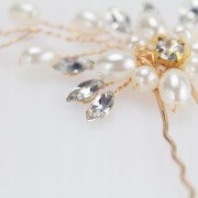 SPINKa do włosów Wsuwka Ślub cyrkonie Kwiat Kok