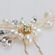 SPINKa do włosów Wsuwka Ślub cyrkonie Kwiat Kok