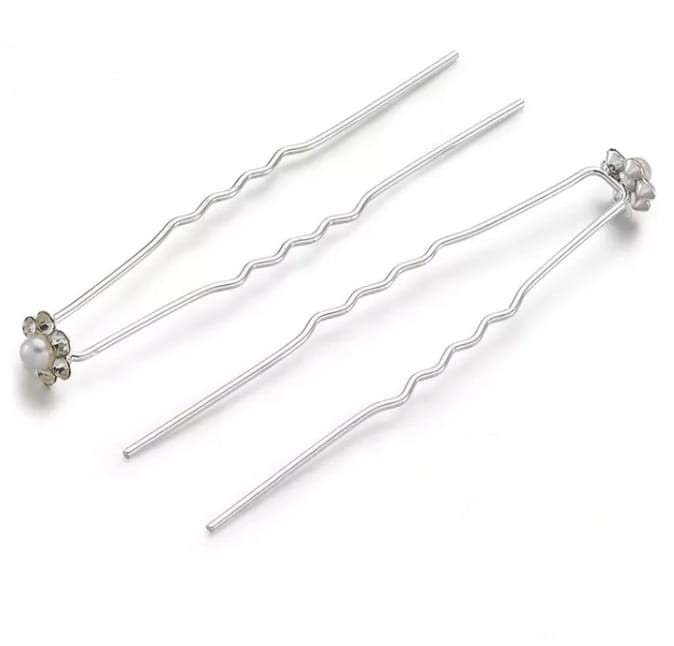 SPINKI 2 szt ślub kwiatki cyrkonie wsuwki Kokówka