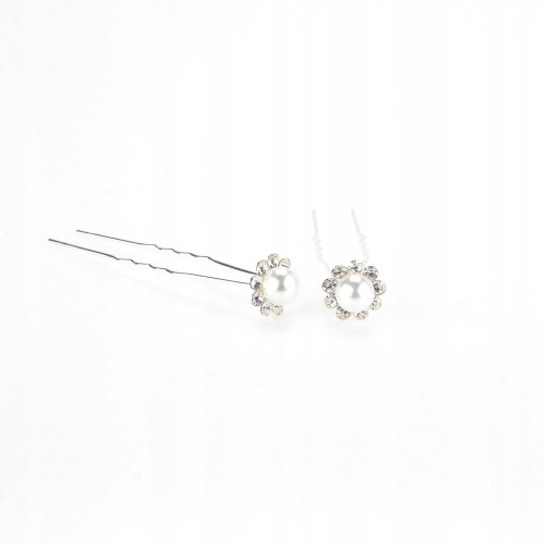 SPINKI 2 szt ślub kwiatki cyrkonie wsuwki Kokówka