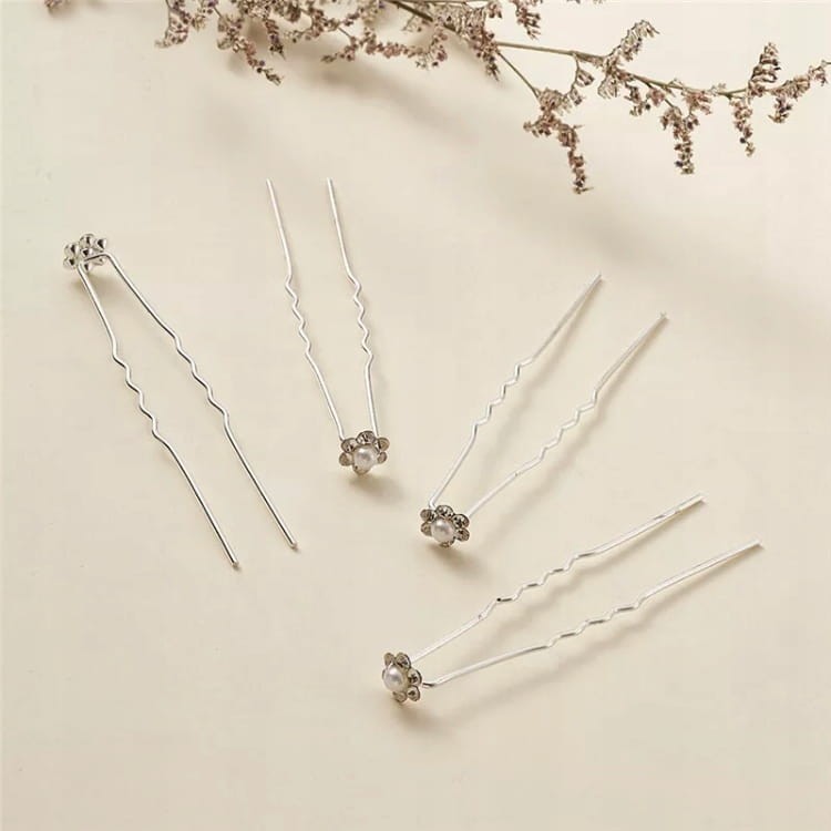 SPINKI 2 szt ślub kwiatki cyrkonie wsuwki Kokówka