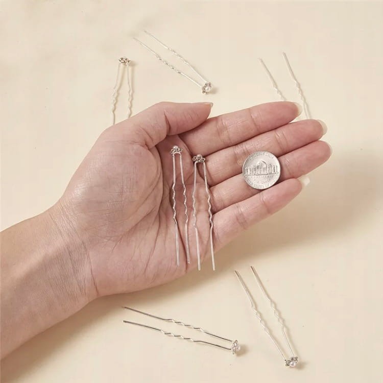 SPINKI 2 szt ślub kwiatki cyrkonie wsuwki Kokówka