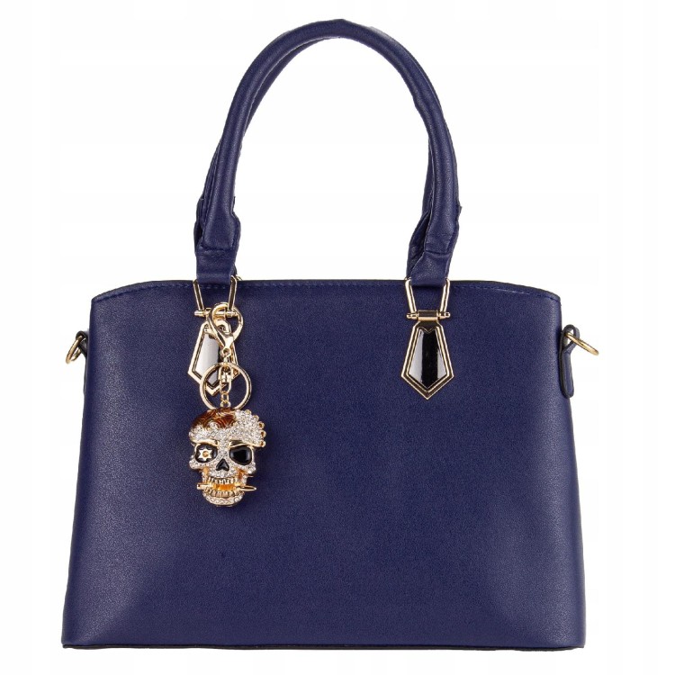 BRELOCZEK Brelok do kluczy złoty Czaszka Cyrkonie