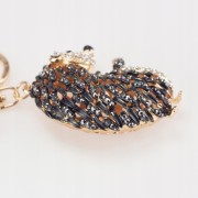 BRELOCZEK Brelok do kluczy złoty Jeżyk Cyrkonie