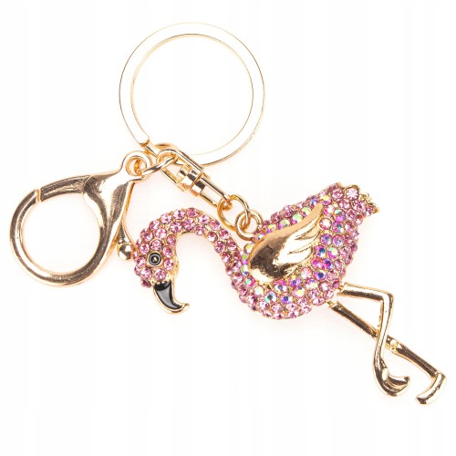 BRELOCZEK Brelok do kluczy złoty Flaming Cyrkonie