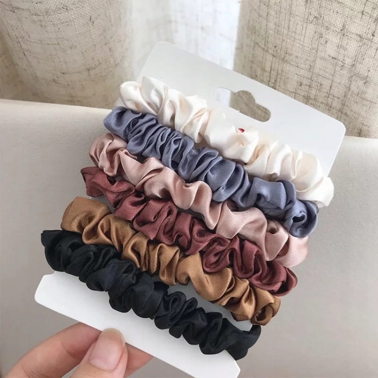 GUMKI do włosów ZESTAW 6 szt Schrunchie frotki