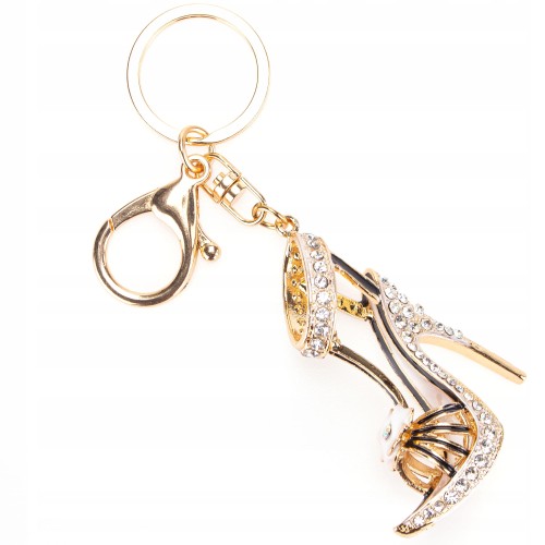 BRELOCZEK Brelok do kluczy złoty Szpilka Cyrkonie