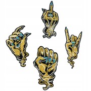 ZESTAW 4 Naszywki TERMO Dłonie Ręce fuck off