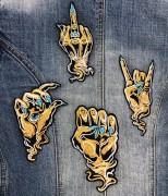 ZESTAW 4 Naszywki TERMO Dłonie Ręce fuck off