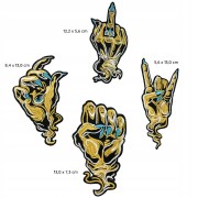 ZESTAW 4 Naszywki TERMO Dłonie Ręce fuck off