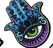 ZESTAW 11 Naszywki TERMO Ręka Fatimy Napis Ufo