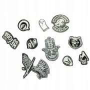 ZESTAW 11 Naszywki TERMO Ręka Fatimy Napis Ufo