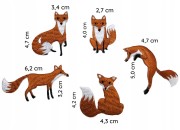 ZESTAW 5 Naszywek TERMO Naprasowanki Liski Lisy