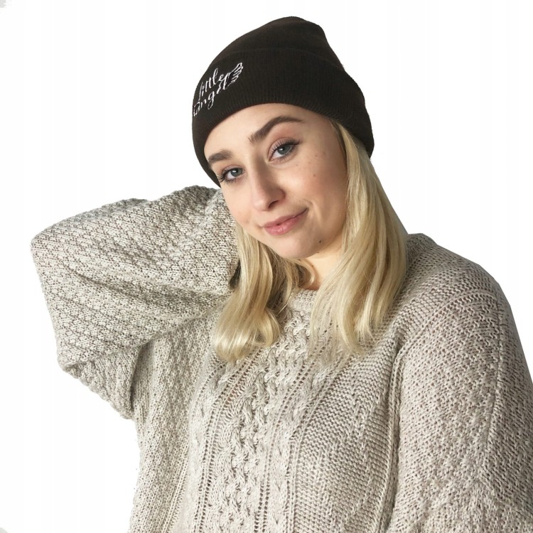 CZAPKA Little Angel brązowa białe haftowane Logo