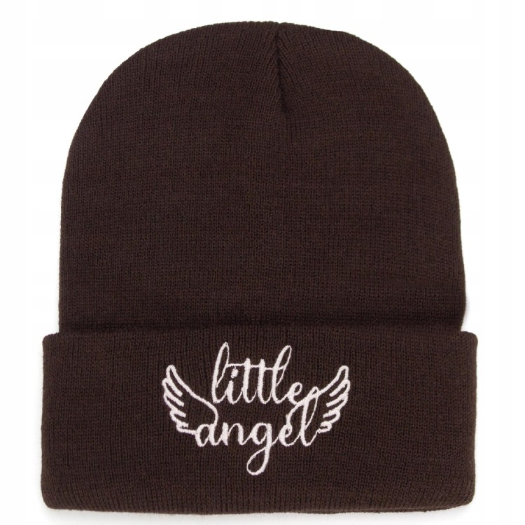 CZAPKA Little Angel brązowa białe haftowane Logo