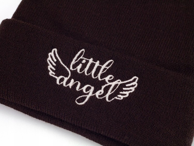 CZAPKA Little Angel brązowa białe haftowane Logo