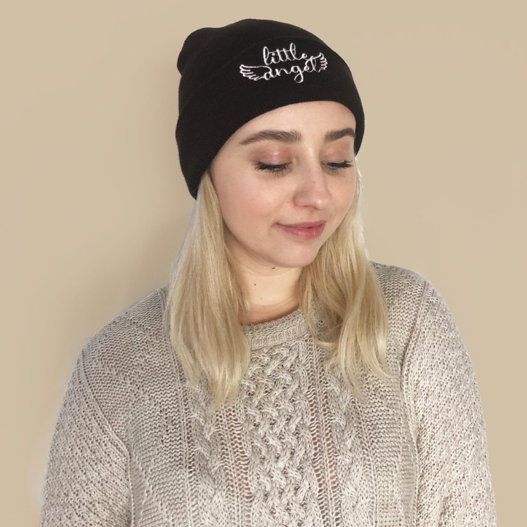 CZAPKA Little Angel brązowa białe haftowane Logo