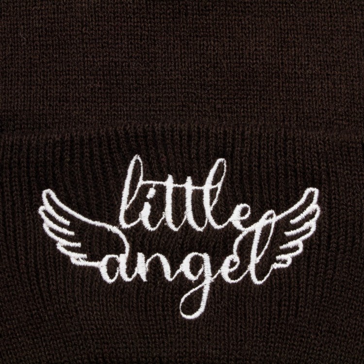 CZAPKA Little Angel brązowa białe haftowane Logo