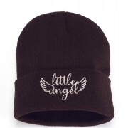 CZAPKA Little Angel brązowa białe haftowane Logo