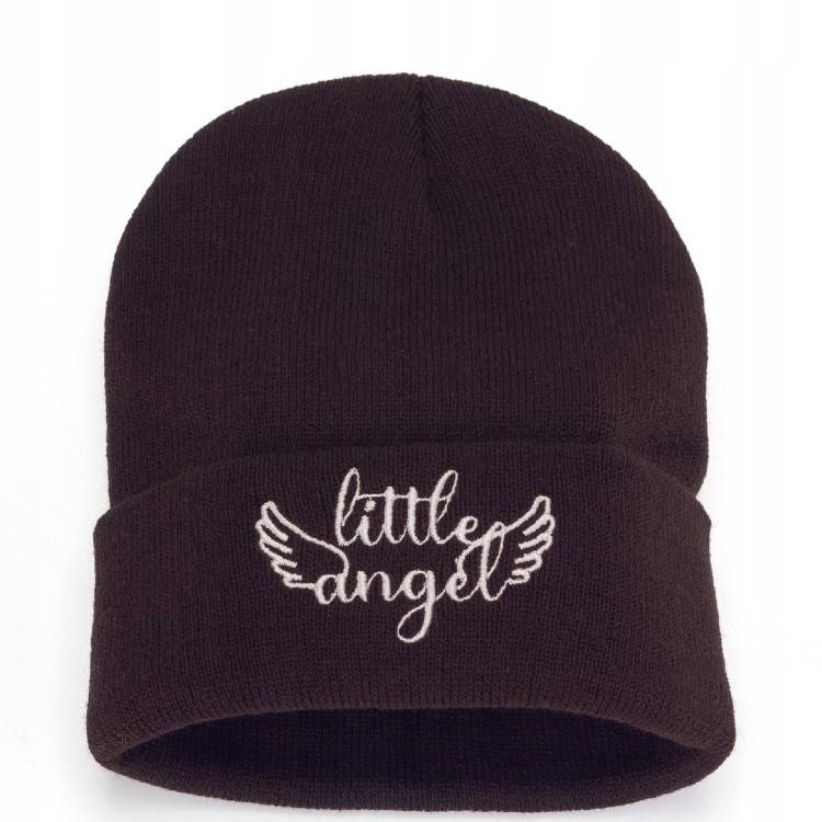 CZAPKA Little Angel brązowa białe haftowane Logo