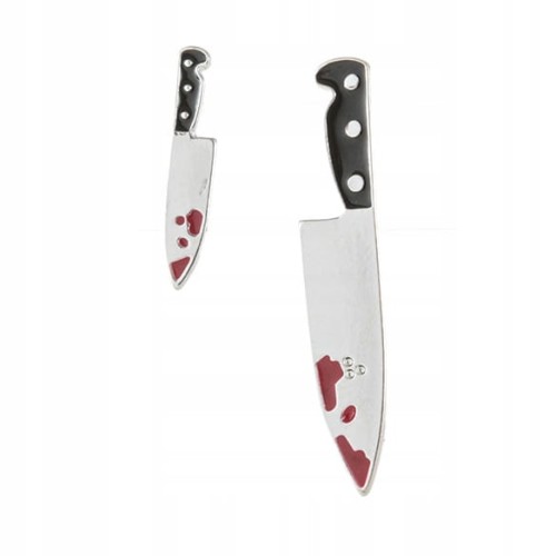 KOLCZYKI noże Serial Killer horror Straszne długie