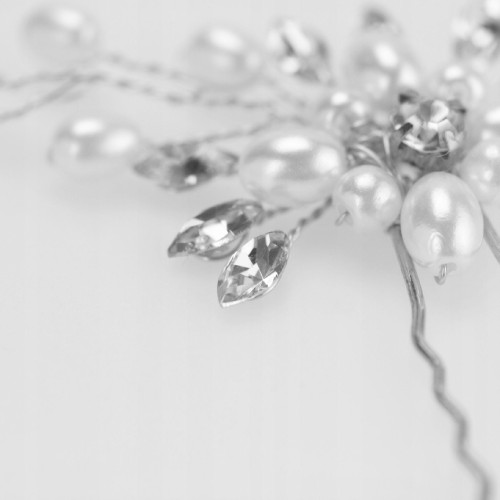 SPINKA do włosów Wsuwka Ślub cyrkonie Kwiat Kok