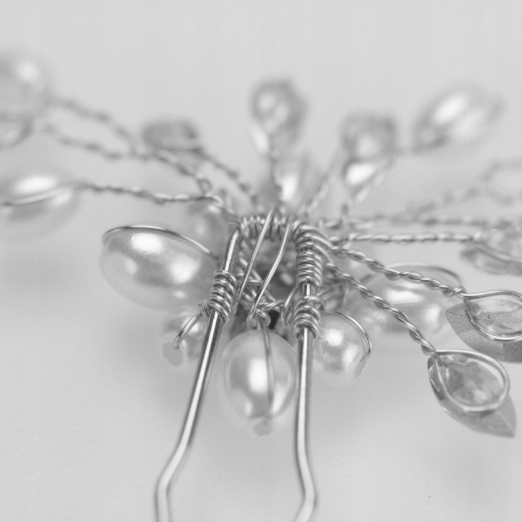 SPINKA do włosów Wsuwka Ślub cyrkonie Kwiat Kok