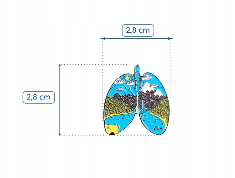 PINETS Przypinka Płuca Widok górski Góry podróże
