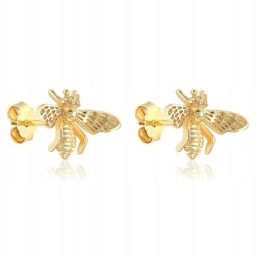 KOLCZYKI Złote srebro 925 pozłacane Muchy pszczoły