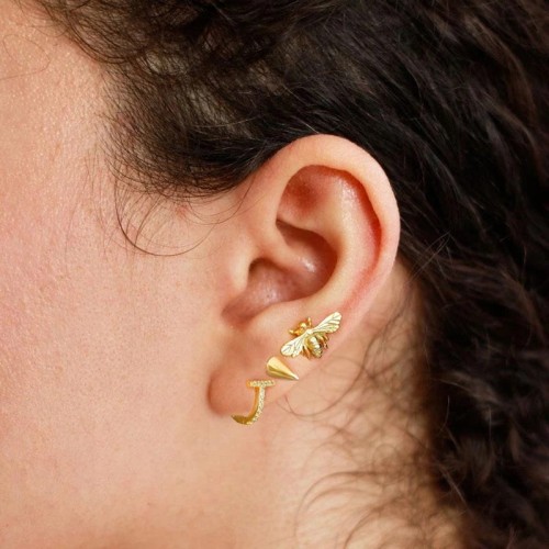 KOLCZYKI Złote srebro 925 pozłacane Muchy pszczoły