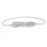 Metalowy pasek sprężynka - Srebrne Liście