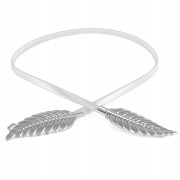 Metalowy pasek sprężynka - Srebrne Liście