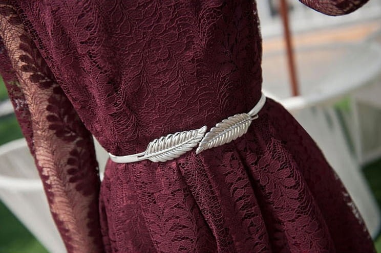 Metalowy pasek sprężynka - Srebrne Liście