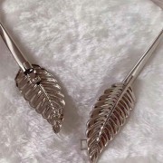 Metalowy pasek sprężynka - Srebrne Liście