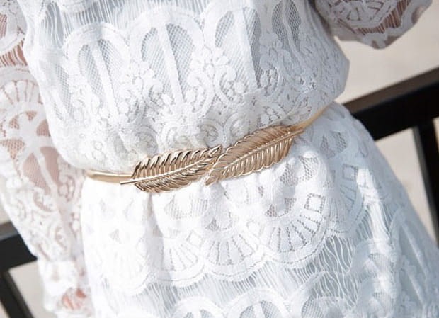 Metalowy pasek sprężynka - Złote Liście