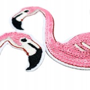 Komplet 2 szt naszywki Flamingi różowe ptaki para