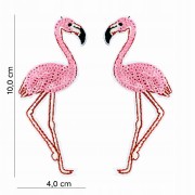 Komplet 2 szt naszywki Flamingi różowe ptaki para