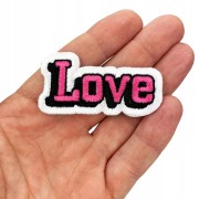 Naszywka haftowana TERMO Naprasowanka napis Love
