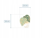 PINETS przypinka roślinka Monstera w donicy złota