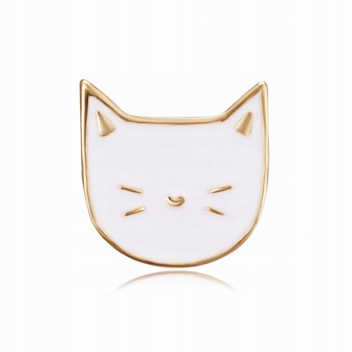 PINETS przypinka biały złoty Kotek ozdoba słodki