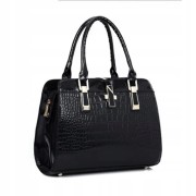 Torebka lakierowana Czarna zwierzęcy wzór wąż