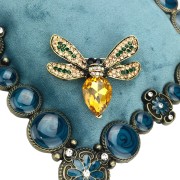 PINETS broszka Owad Mucha Ważka cyrkonie żółta