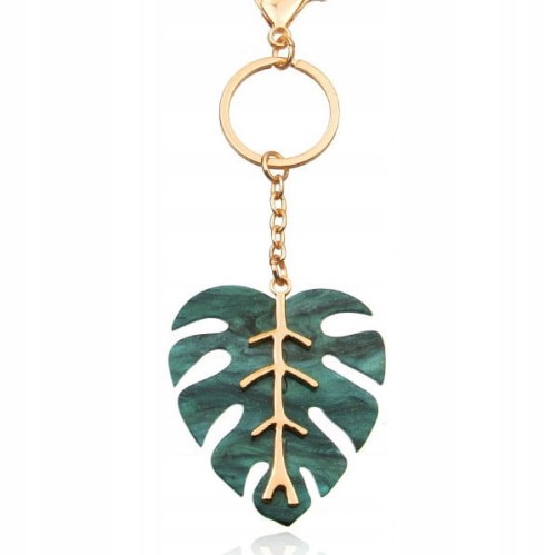 BRELOCZEK Brelok do kluczy Monstera Liść złoty