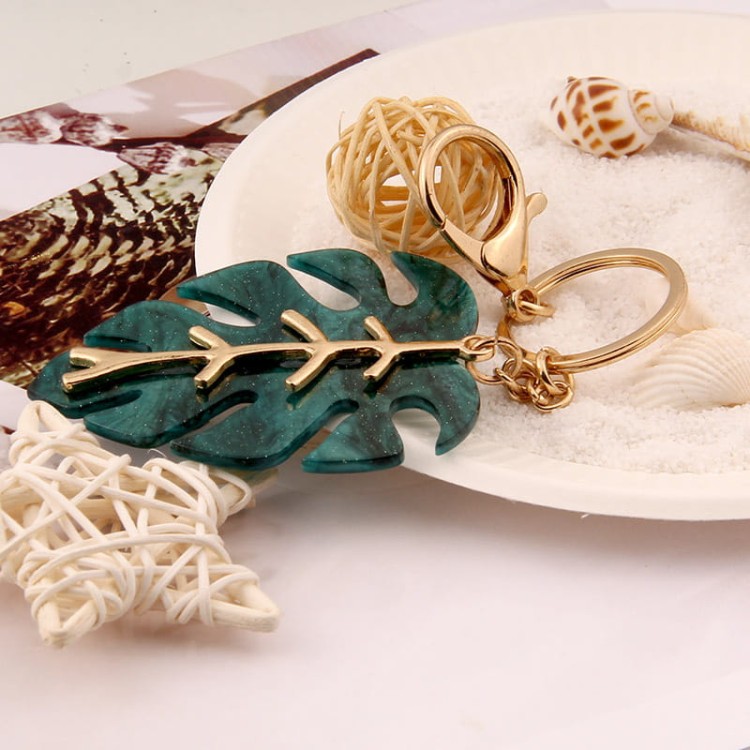 BRELOCZEK Brelok do kluczy Monstera Liść złoty