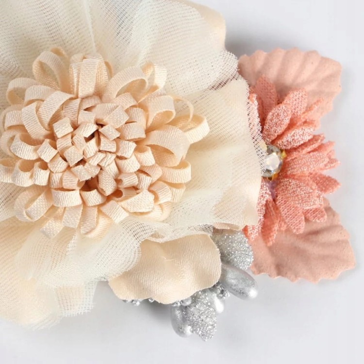 ZESTAW 3 Spinki Kwiatki Wianek na włosy Kwiaty róż