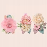 ZESTAW 3 Spinki Kwiatki Wianek na włosy róż Kwiaty