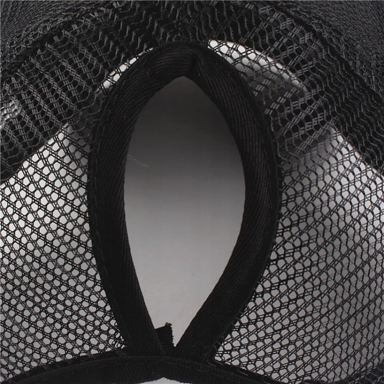 CZAPKA z Daszkiem damska Czarna na kitkę Siateczka