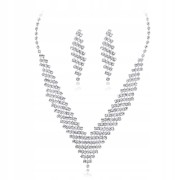 ZESTAW srebrny Naszyjnik Kolczyki Kolia Cyrkonie